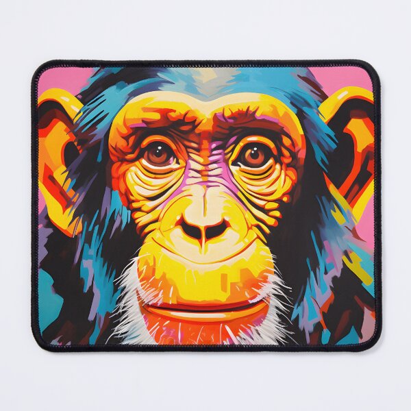 Item preview, chimpanzee portrait. animal colorful. Animal throw pillow. designed and sold by formform.