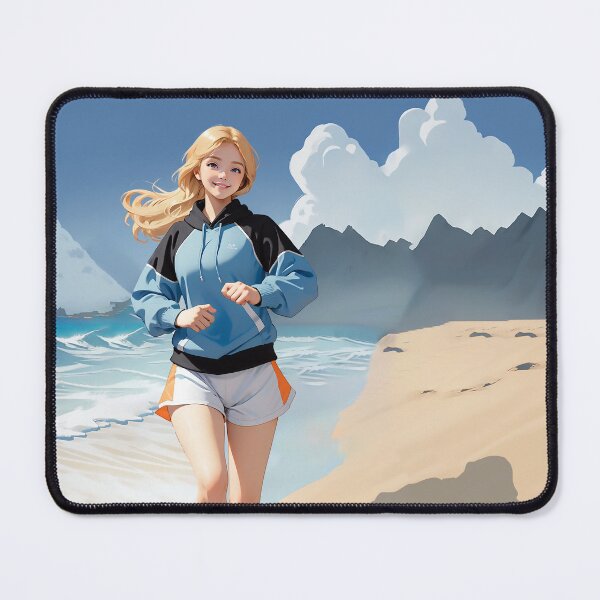 Item preview, A woman is jogging along the beach designed and sold by NoviaStudio.