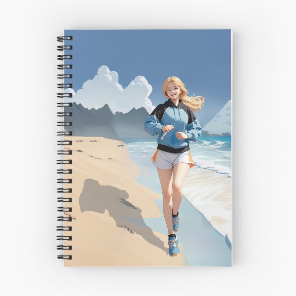 Item preview, A woman is jogging along the beach designed and sold by NoviaStudio.