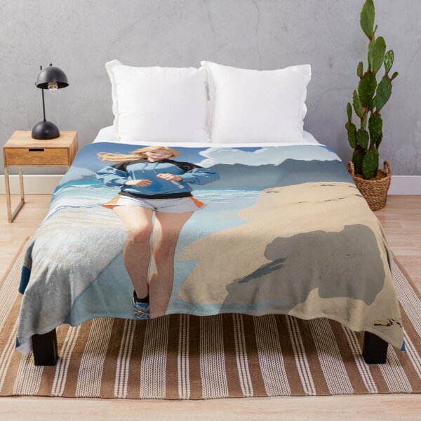 Item preview, A woman is jogging along the beach designed and sold by NoviaStudio.