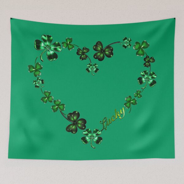 Item preview, Lucky Shamrock and Clover Heart for St Patrick’s Day designed and sold by Amanda Lucas.