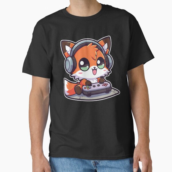 Cute Cartoon Baby Fox Professional Button Masher Gamer Shirt