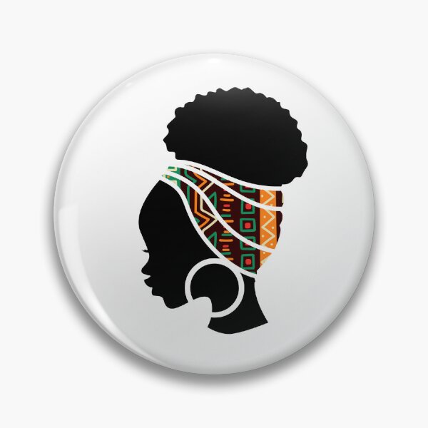 Item preview, Afro Woman with African Pattern, Symbols, Black History  designed and sold by Logiamerch.