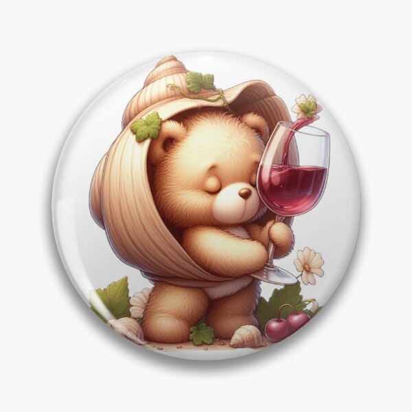 Item preview, coral bear making wine. designed and sold by moni0490.