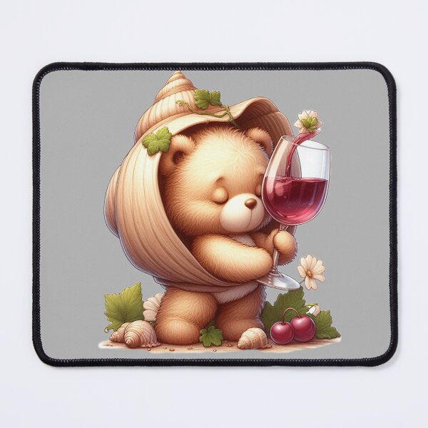 Item preview, coral bear making wine. designed and sold by moni0490.