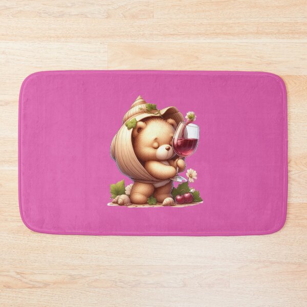 Item preview, coral bear making wine. designed and sold by moni0490.