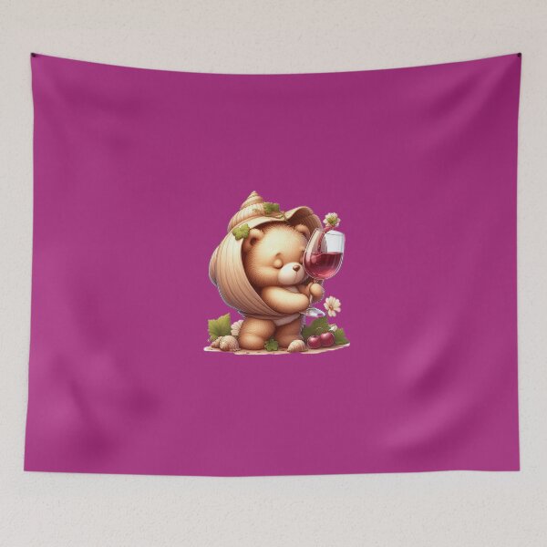 Item preview, coral bear making wine. designed and sold by moni0490.