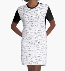 Math Formulas And Numbers Graphic T-Shirt Dress
