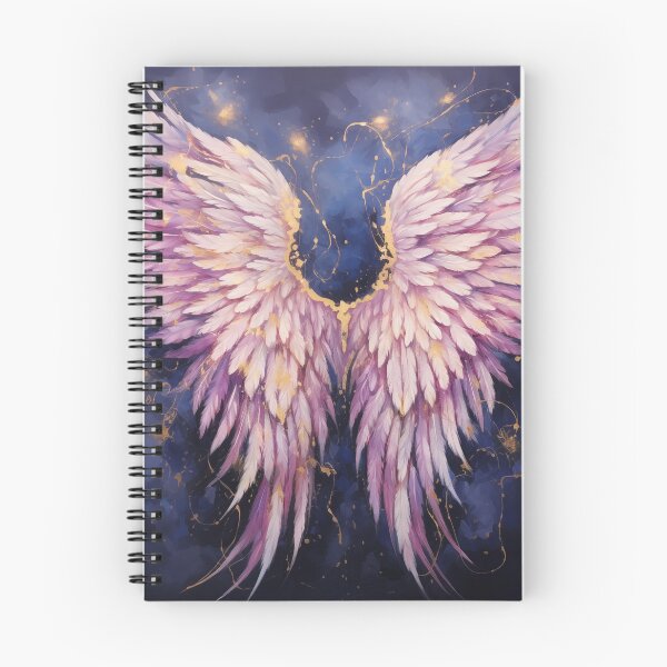 Item preview, Divine pink angel wings on night sky with gold. designed and sold by ArtbyJanineTate.