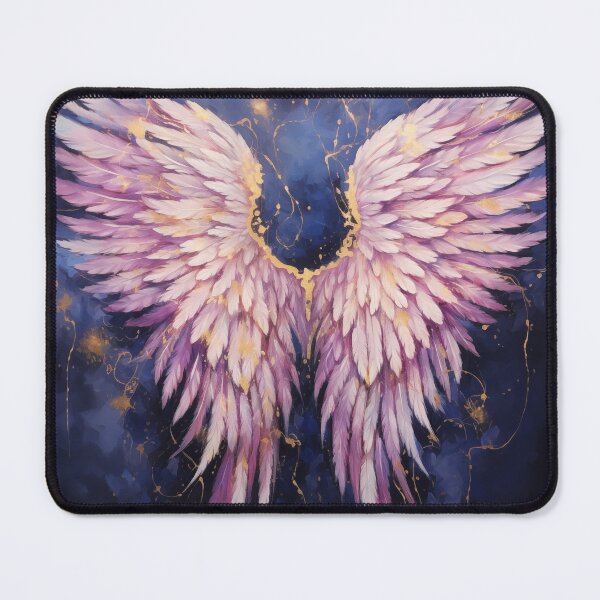 Item preview, Divine pink angel wings on night sky with gold. designed and sold by ArtbyJanineTate.