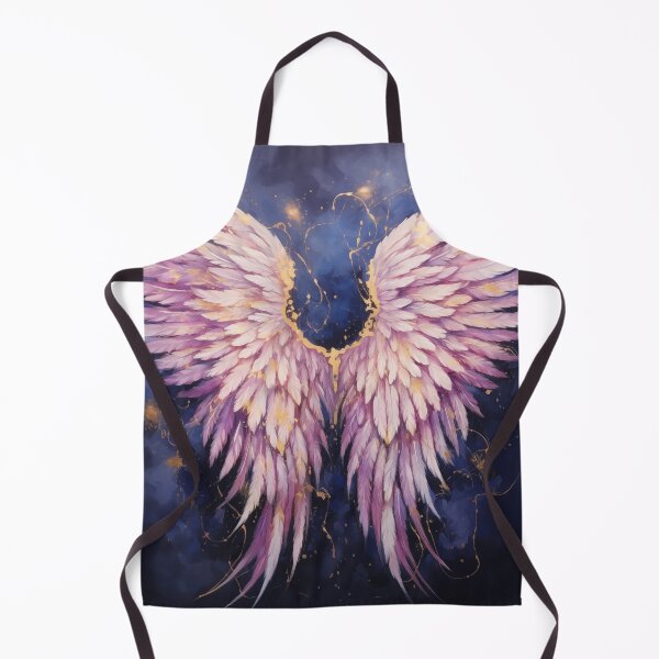 Item preview, Divine pink angel wings on night sky with gold. designed and sold by ArtbyJanineTate.