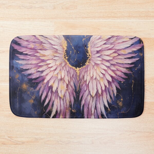 Item preview, Divine pink angel wings on night sky with gold. designed and sold by ArtbyJanineTate.