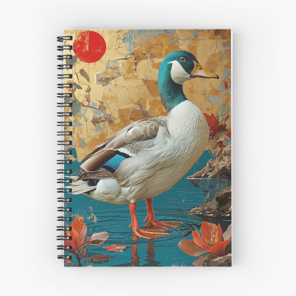 Item preview, Duck Standing In turquoise water with a red sun designed and sold by Rockwpapart.