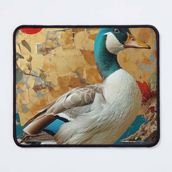 Item preview, Duck Standing In turquoise water with a red sun designed and sold by Rockwpapart.