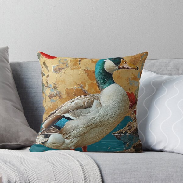 Item preview, Duck Standing In turquoise water with a red sun designed and sold by Rockwpapart.