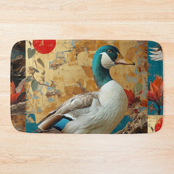 Item preview, Duck Standing In turquoise water with a red sun designed and sold by Rockwpapart.