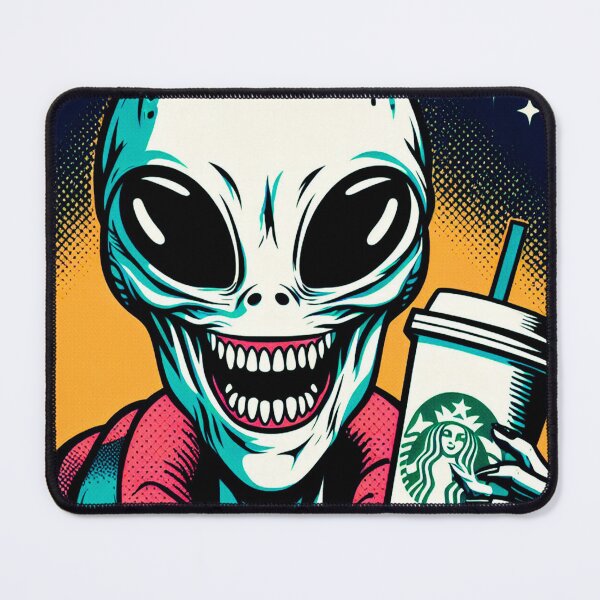 Item preview, Alien drinking Starbucks coffee designed and sold by The Monkey Desings LLC.