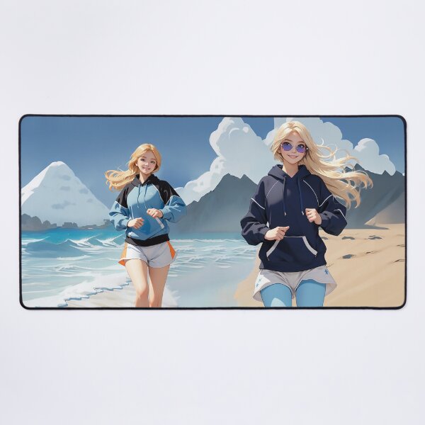 Item preview, running woman across the sandy shores designed and sold by NoviaStudio.