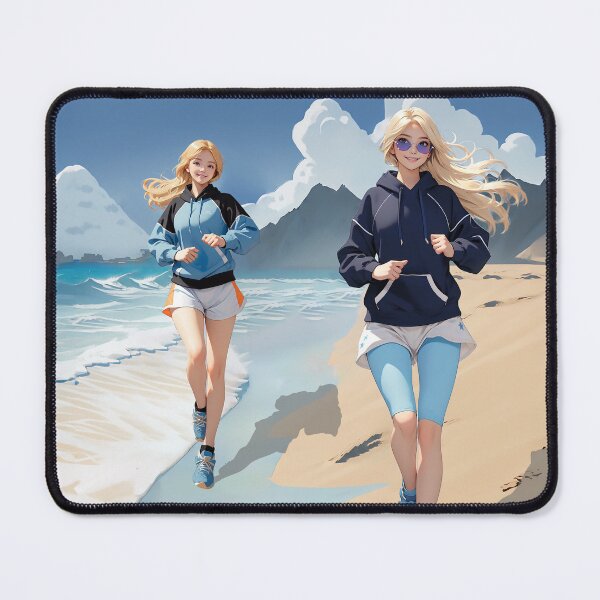 Item preview, running woman across the sandy shores designed and sold by NoviaStudio.