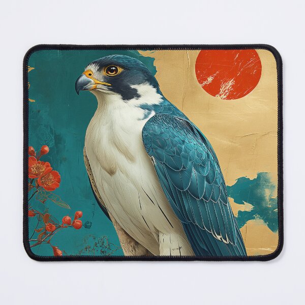 Item preview, Falcon standing in turquoise water with a red sun designed and sold by Rockwpapart.