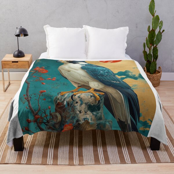 Item preview, Falcon standing in turquoise water with a red sun designed and sold by Rockwpapart.