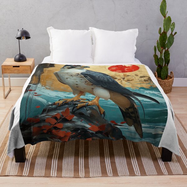 Item preview,  Aquatic Majesty: Falcon Standing in Turquoise Water Beneath a Red Sun  designed and sold by Rockwpapart.