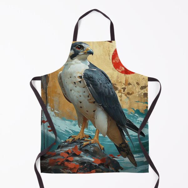 Item preview, Aquatic Majesty: Falcon Standing in Turquoise Water Beneath a Red Sun designed and sold by Rockwpapart.