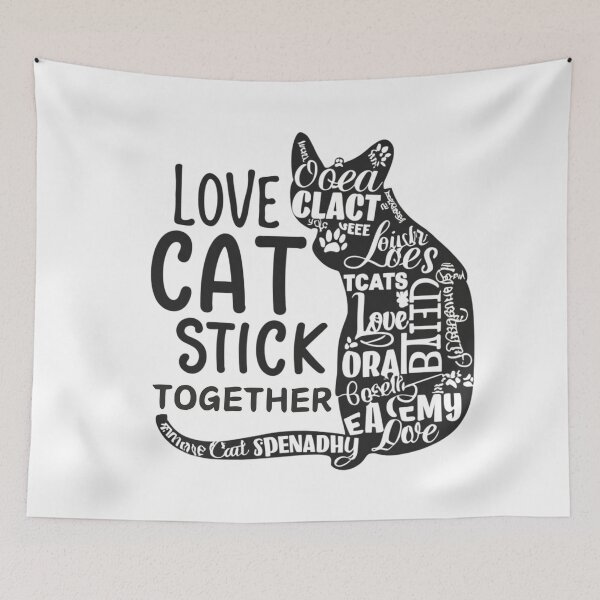 Item preview, Love Cat Stick Together designed and sold by RATHERGOODMEDIA.