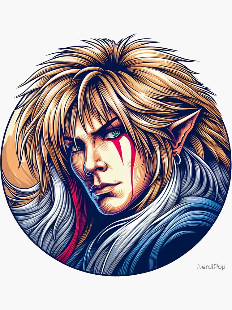 Thumbnail 3 of 3, Sticker, Labyrinth, Jareth the Goblin King as Starman designed and sold by NerdiPop.