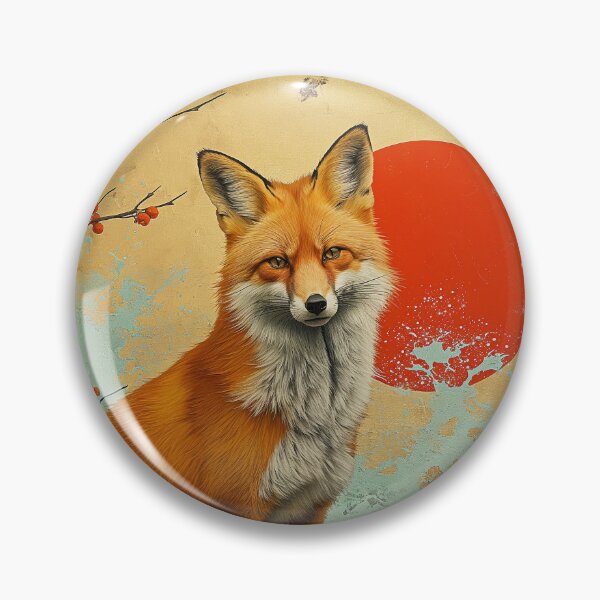 Item preview,  fox standing in turquoise water with a red sun and  designed and sold by Rockwpapart.