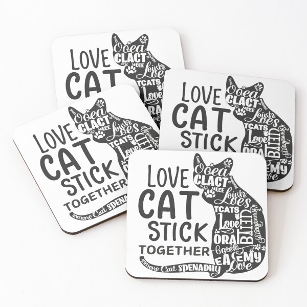 Item preview, Love Cat Stick Together designed and sold by RATHERGOODMEDIA.