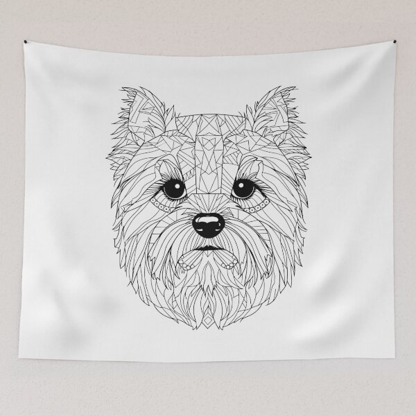Item preview, Geometric Yorkshire Terrier: Canine Line Art designed and sold by Amanda-S-Olsen.