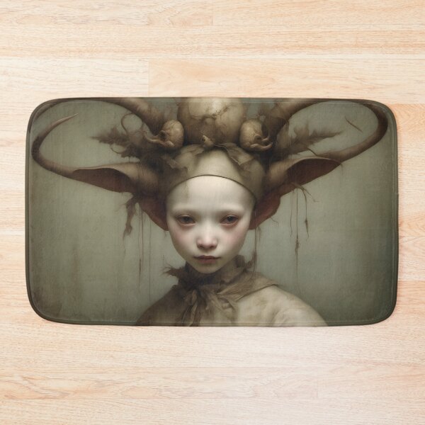 Item preview, Creepy Child with Monstrous Headdress designed and sold by Pixel Press Prints.