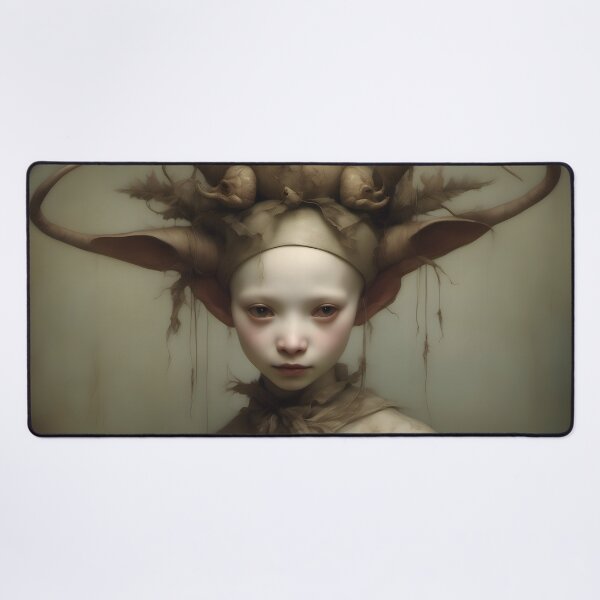 Item preview, Creepy Child with Monstrous Headdress designed and sold by Pixel Press Prints.