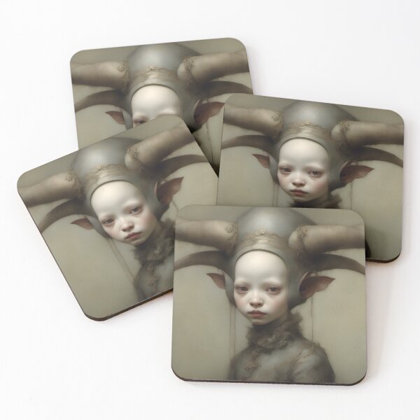 Item preview, Creepy Child with Monstrous Headdress designed and sold by Pixel Press Prints.