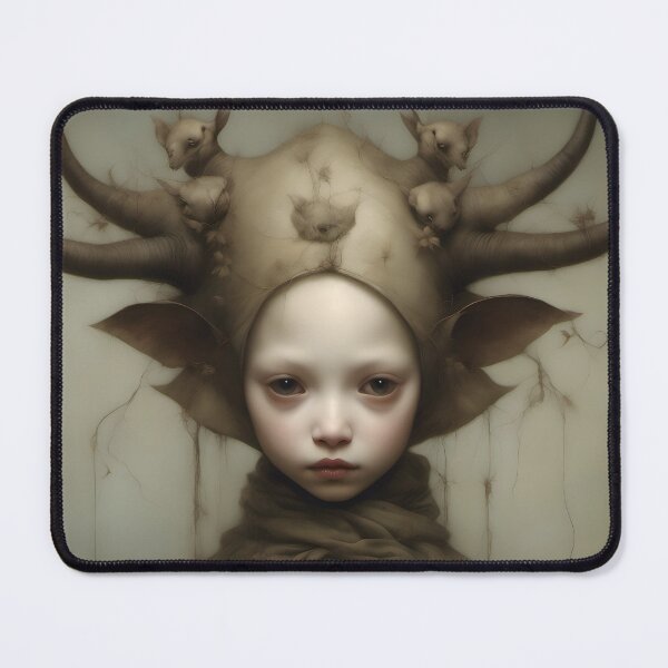 Item preview, Creepy Child with Monstrous Headdress designed and sold by Pixel Press Prints.