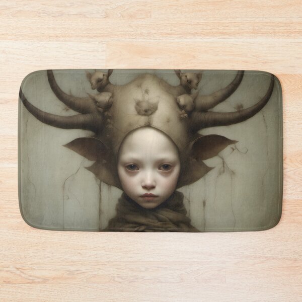 Item preview, Creepy Child with Monstrous Headdress designed and sold by Pixel Press Prints.