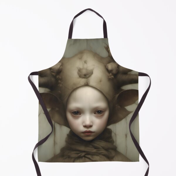 Item preview, Creepy Child with Monstrous Headdress designed and sold by Pixel Press Prints.