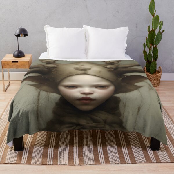 Item preview, Creepy Child with Monstrous Headdress designed and sold by Pixel Press Prints.