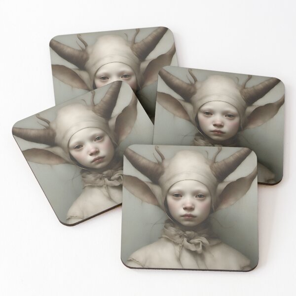 Item preview, Creepy Child with Monstrous Headdress designed and sold by Pixel Press Prints.