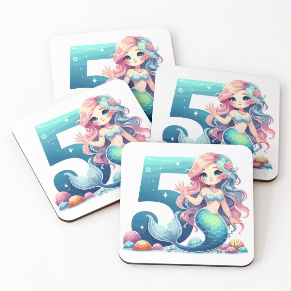 Item preview, 5 years mermaid cute birthday gift designed and sold by Pineapple-Tree.