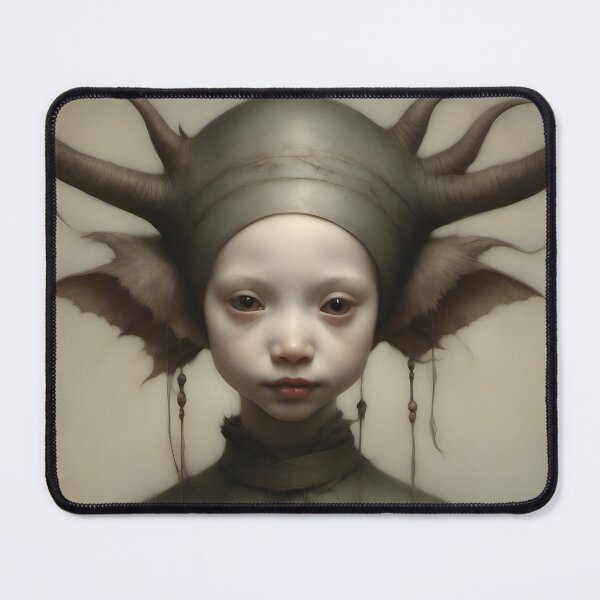 Item preview, Creepy Child with Monstrous Headdress designed and sold by Pixel Press Prints.