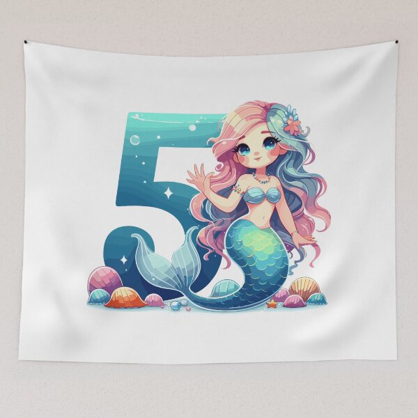 Item preview, 5 years mermaid cute birthday gift designed and sold by Pineapple-Tree.