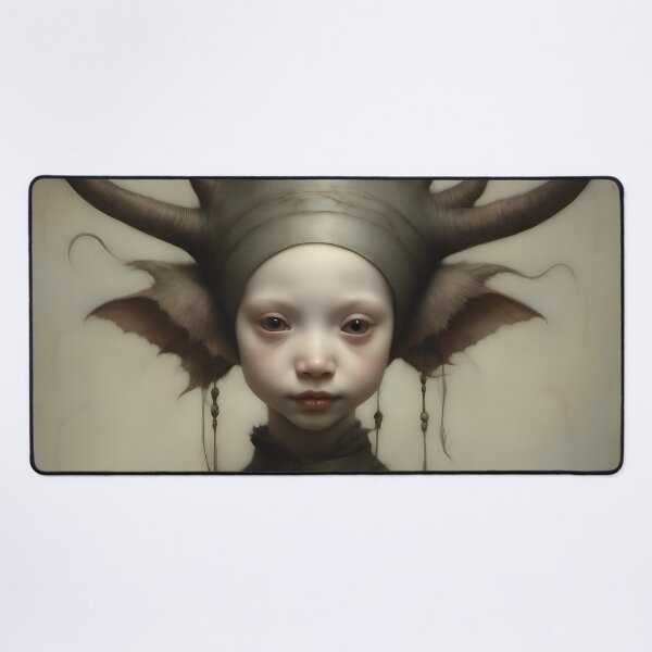 Item preview, Creepy Child with Monstrous Headdress designed and sold by Pixel Press Prints.