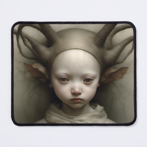 Item preview, Creepy Child with Monstrous Headdress designed and sold by Pixel Press Prints.