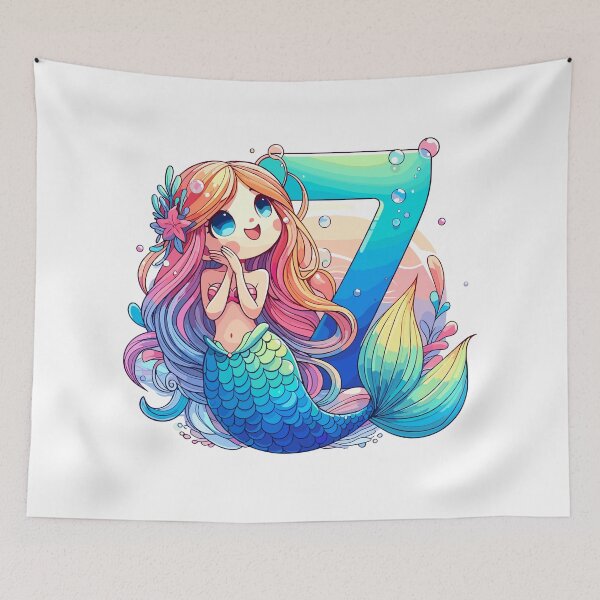 Item preview, 7 years mermaid cute birthday gift designed and sold by Pineapple-Tree.