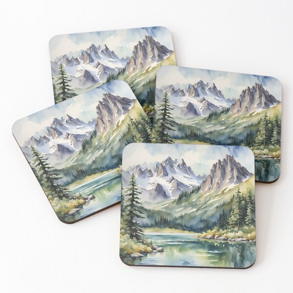 Item preview, Mountain Majesty: Alpine Peaks and Crystal Lakes - Watercolor Landscape designed and sold by 5lav.