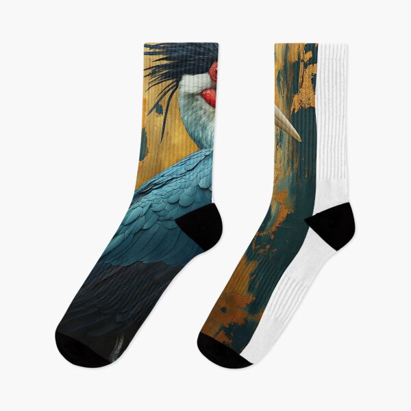 Item preview,  Hornbill standing in turquoise water with a red sun  designed and sold by Rockwpapart.