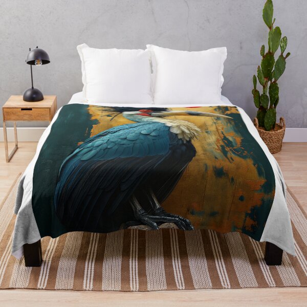 Item preview, Hornbill standing in turquoise water with a red sun designed and sold by Rockwpapart.