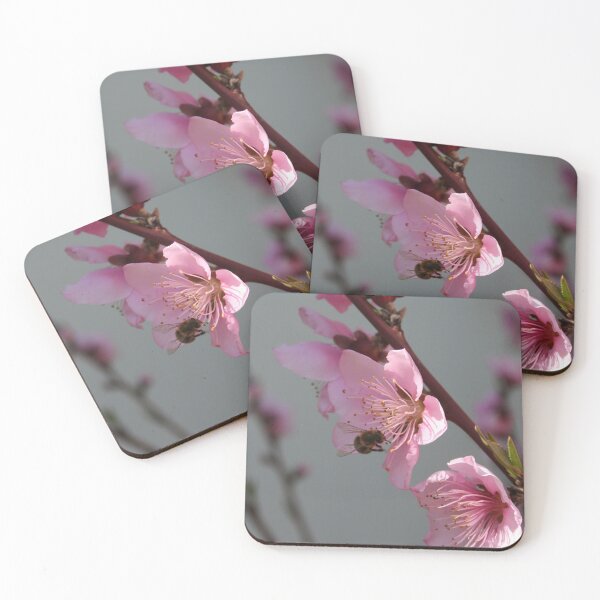 Item preview, Honey Bee Feeding on Peach Tree Blossom designed and sold by taiche.